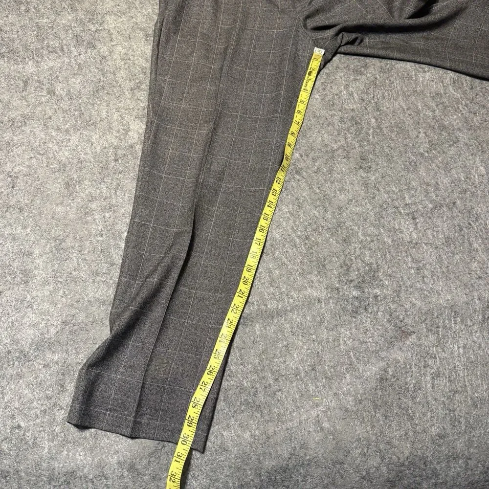 Banana Republic Marzotto Italian Wool 36 x32 Gray Plaid Pants Men's Pleated